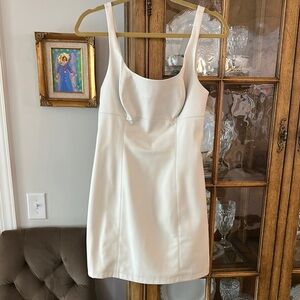 Stylish White Sleeveless Mini Dress